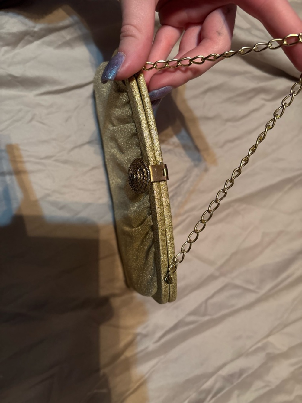 Stunning 1950’s Antique Gold Women’s Clutch Bag Pristine Condition - Picture 7 of 9